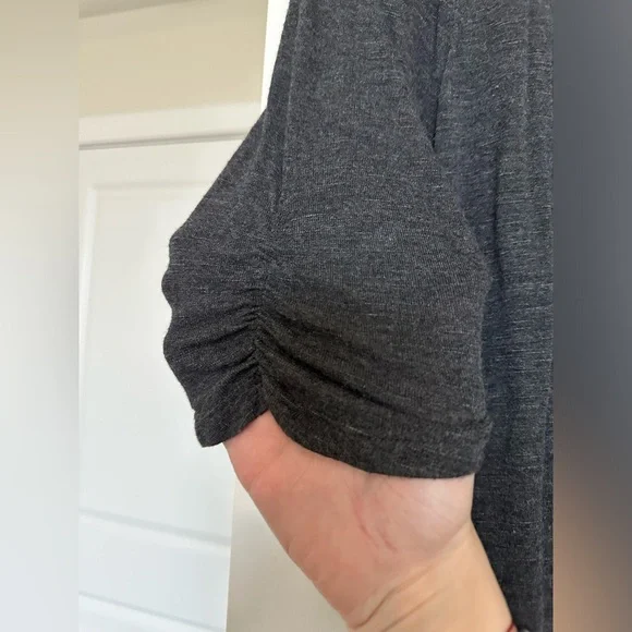 Lucky Brand 🍀 Grey Sheer Top Medium (❗️Free with another purchase❗️) - Picture 6 of 8